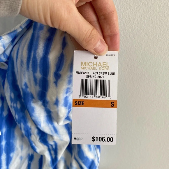 NWT MICHAEL Kors Striped Blue and White Tankini Swimsuit Size S - Picture 7 of 15